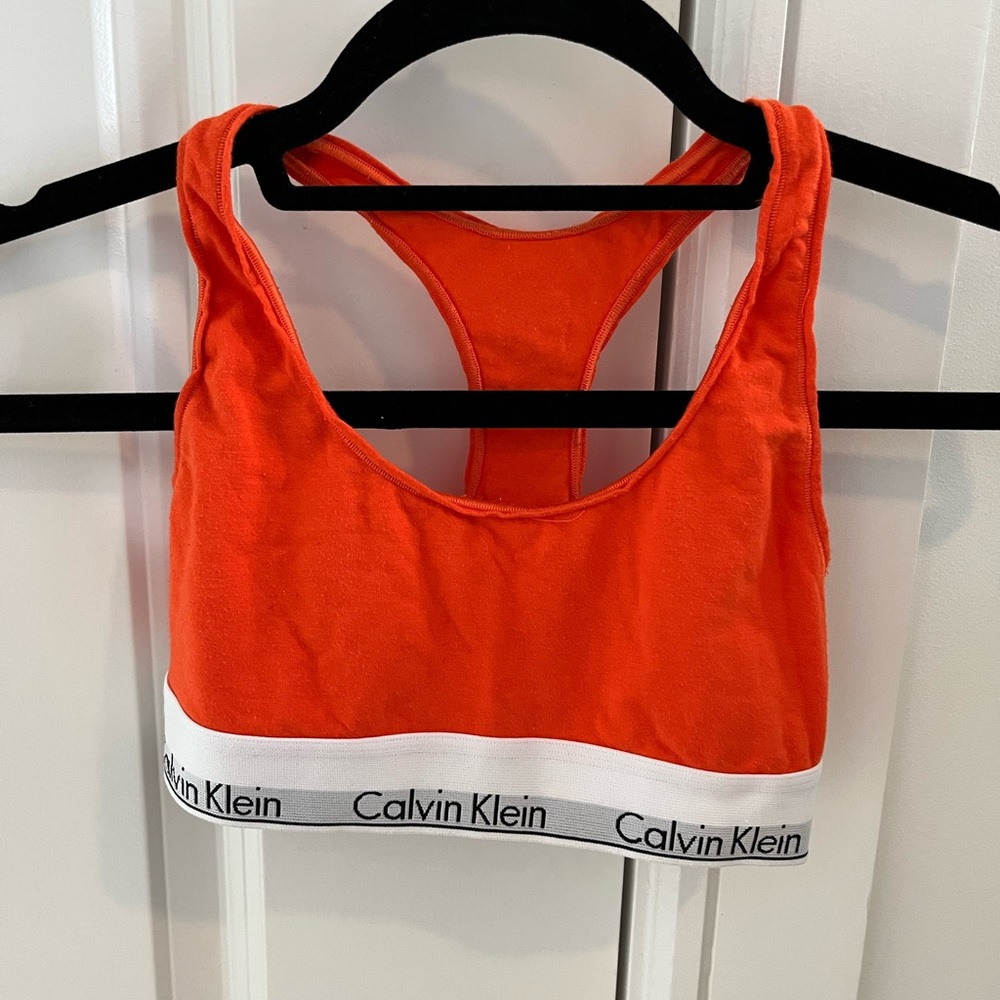 Calvin Klein Orange Modern Cotton Unlined Bralette